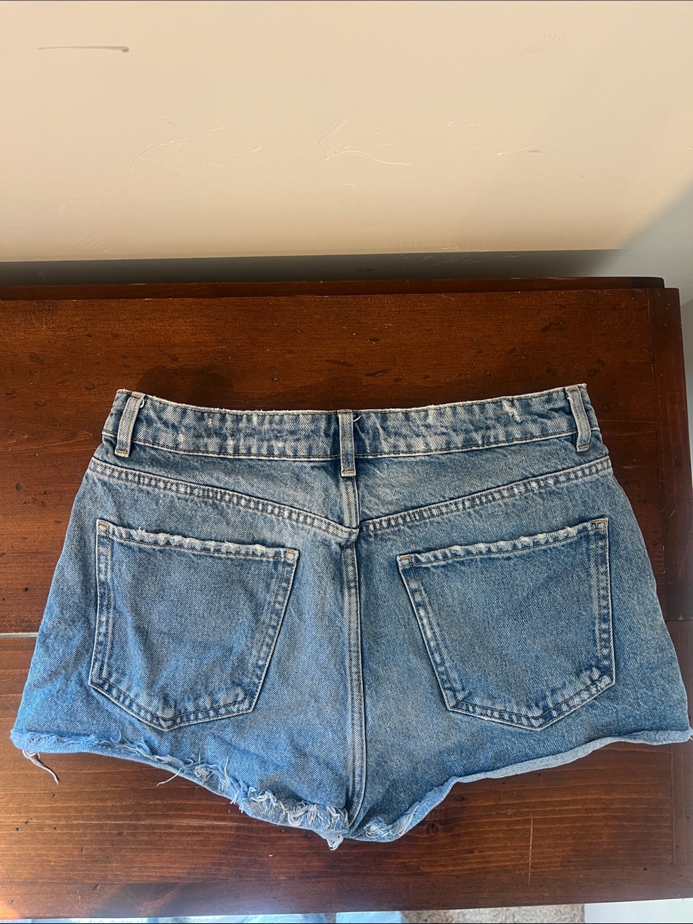 Zara Light Blue Distressed Denim Shorts - Picture 4 of 4